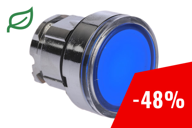 Testa pulsante luminoso blu led